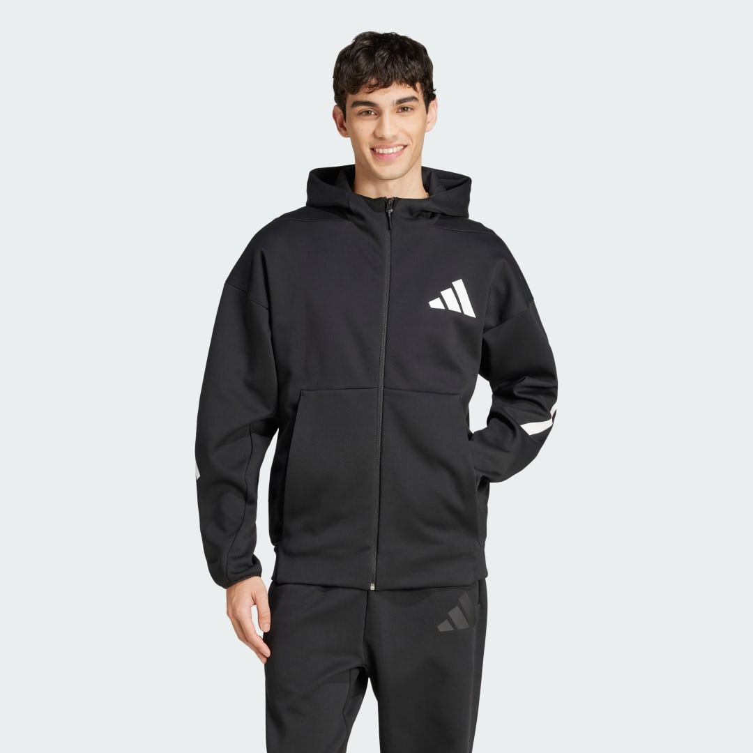 Sweatshirt adidas Performance Z.N.E. Full-Zip Hooded Jacket Svart | JD5984, 0