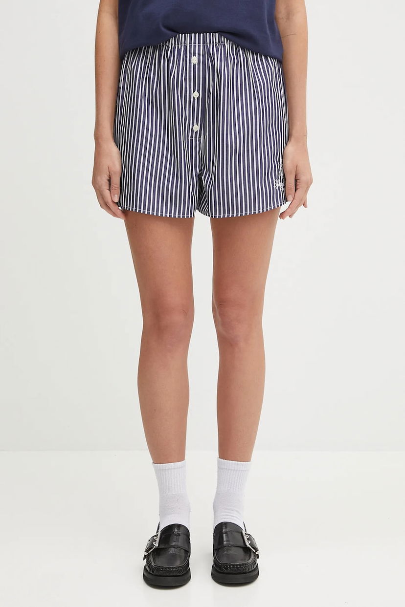 Shorts Sporty & Rich Sporty & Rich Vendome Mini High Waist Shorts Mörkblå | SH035602231ST02