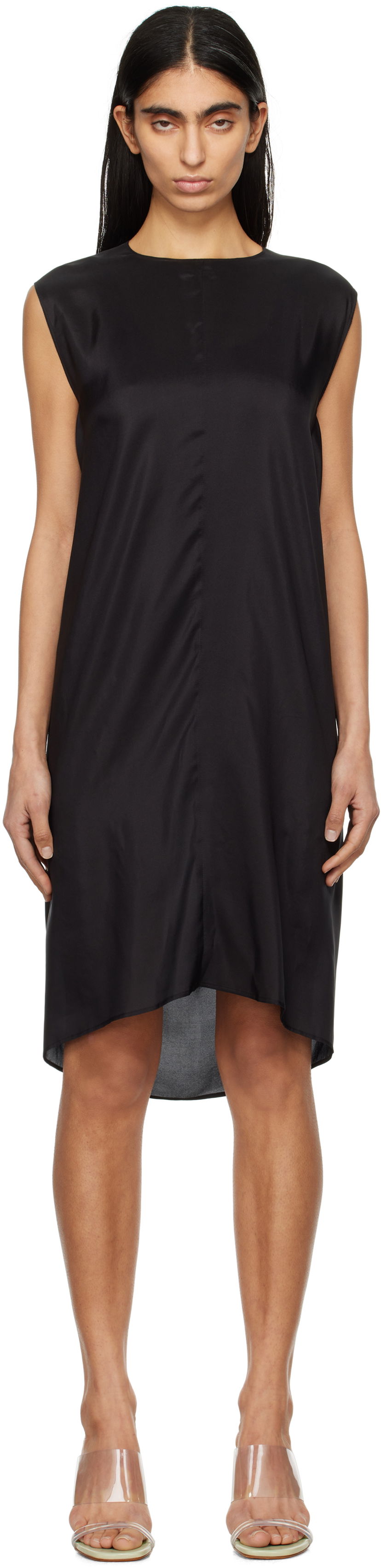 Klä Maison Margiela MM6 Maison Margiela Silk Shift Midi Dress Svart | S52DA0064 M35244