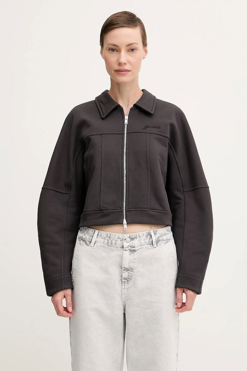 Bomberjacka GANNI GANNI Heavy Terry Jersey Bomber Jacket Svart | T4358
