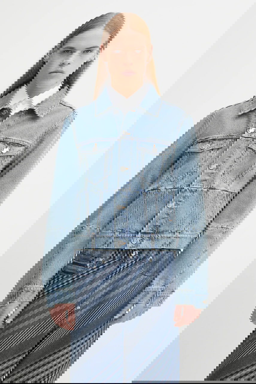 Jacka VETEMENTS VETEMENTS Cut-Up Fitted Denim Jacket Blå | UH76DJ660LB3, 0