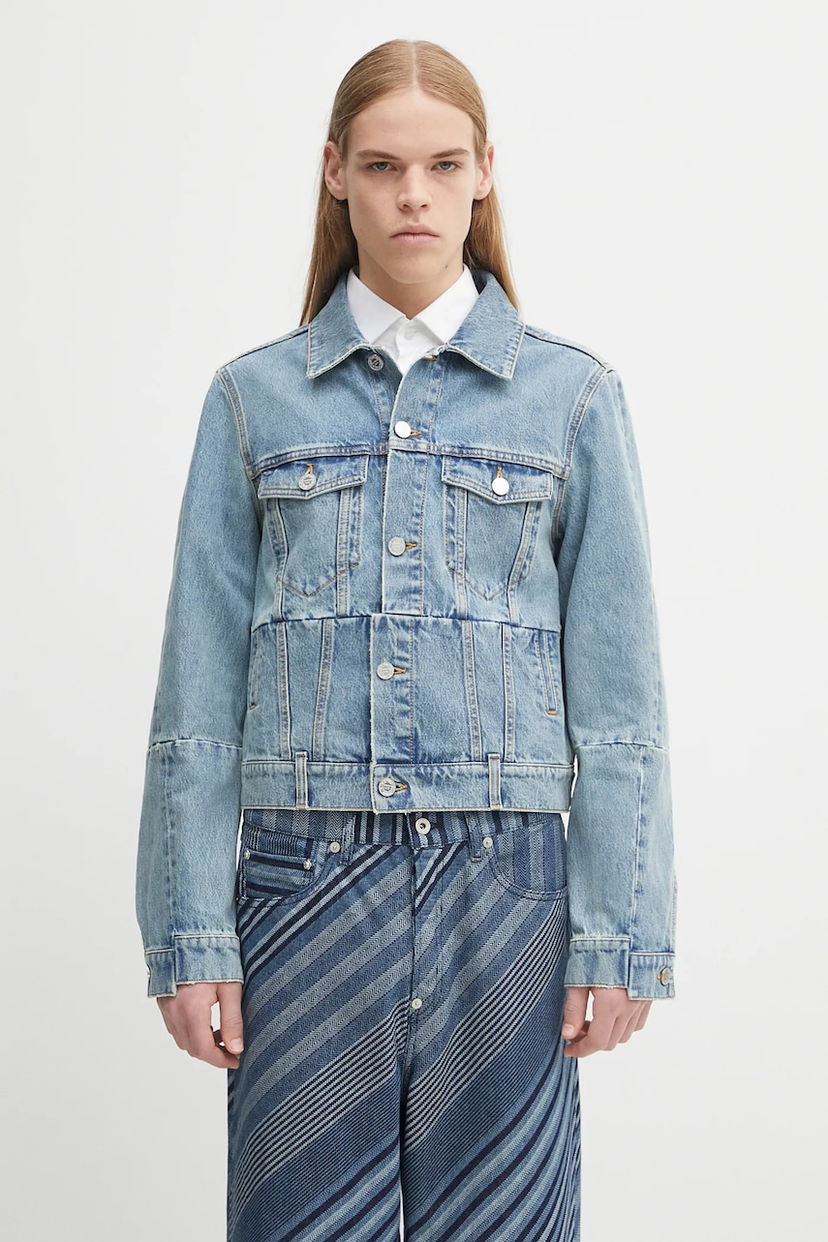 Jacka VETEMENTS VETEMENTS Cut-Up Fitted Denim Jacket Blå | UH76DJ660LB3