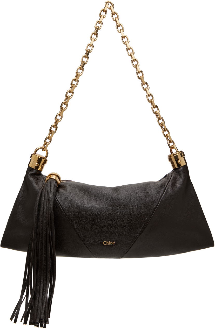 Handväska CHLOÉ Chloe Small 'Foulard' Shoulder Bag with Tassel Brun | CHC25SS447O37