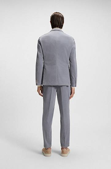 Jacka BOSS Slim-fit Stretch-Cotton Corduroy Blazer Grå | 50551597, 1