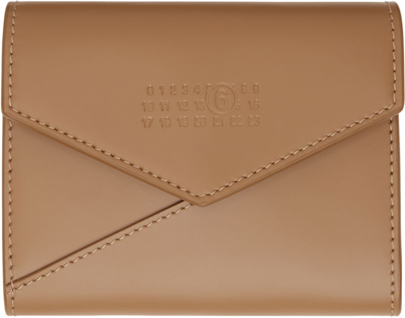 Plånbok Maison Margiela MM6 Maison Margiela Leather Flap Wallet Brun | SA5UI0010 P7183