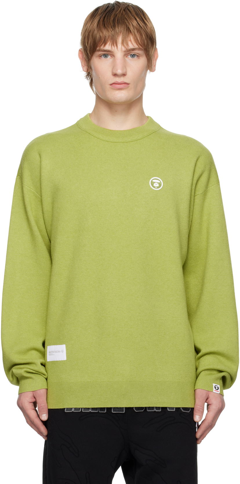 Sweater AAPE by A Bathing Ape AAPE by A Bathing Ape AAPE NOW Knit Sweater Grön | AAPKNMB333XXNGRL