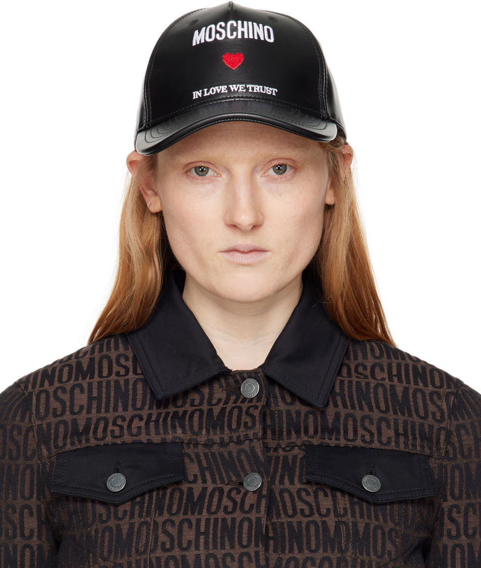 Keps Moschino 'In Love We Trust' Black Cap Svart | 9203 8080 A1555, 0