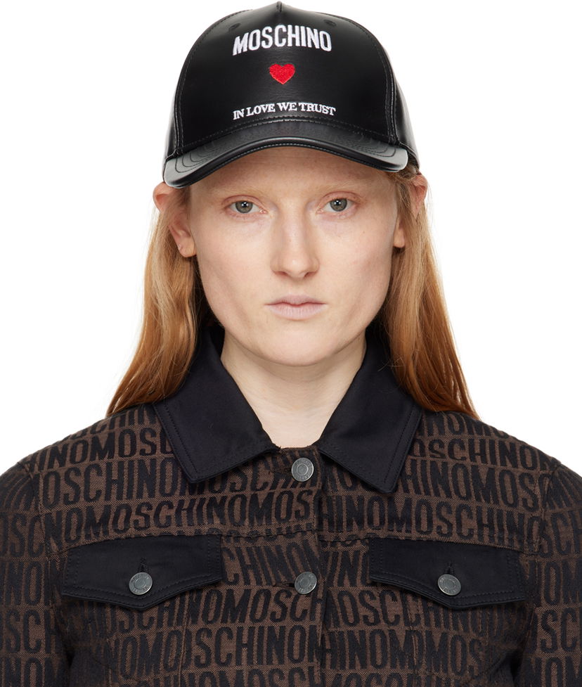 Keps Moschino 'In Love We Trust' Black Cap Svart | 9203 8080 A1555
