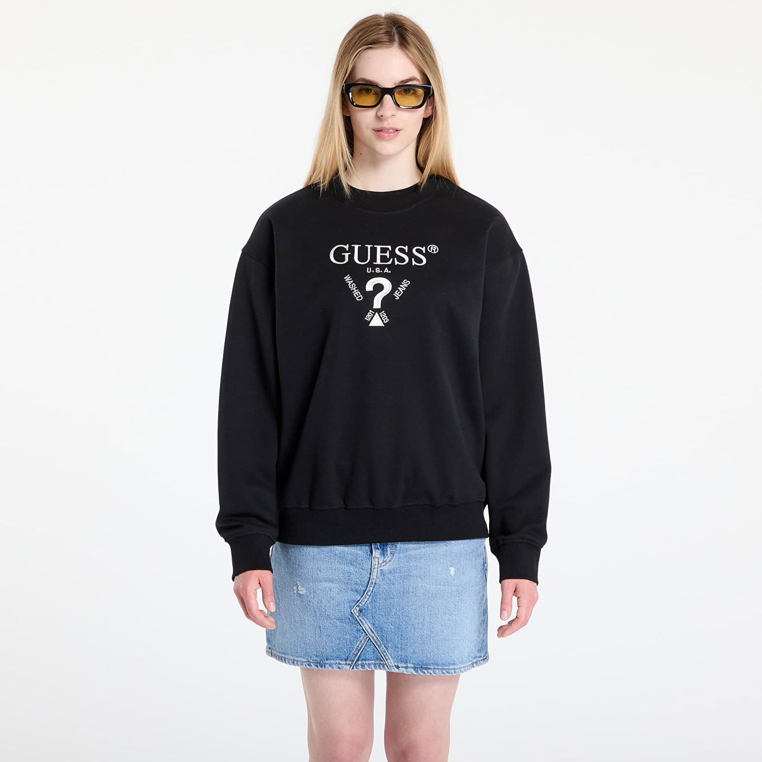 Sweatshirt GUESS GUESS Roberta Sweatshirt Svart | V5RQ12KC3D2-FJ8N, 0