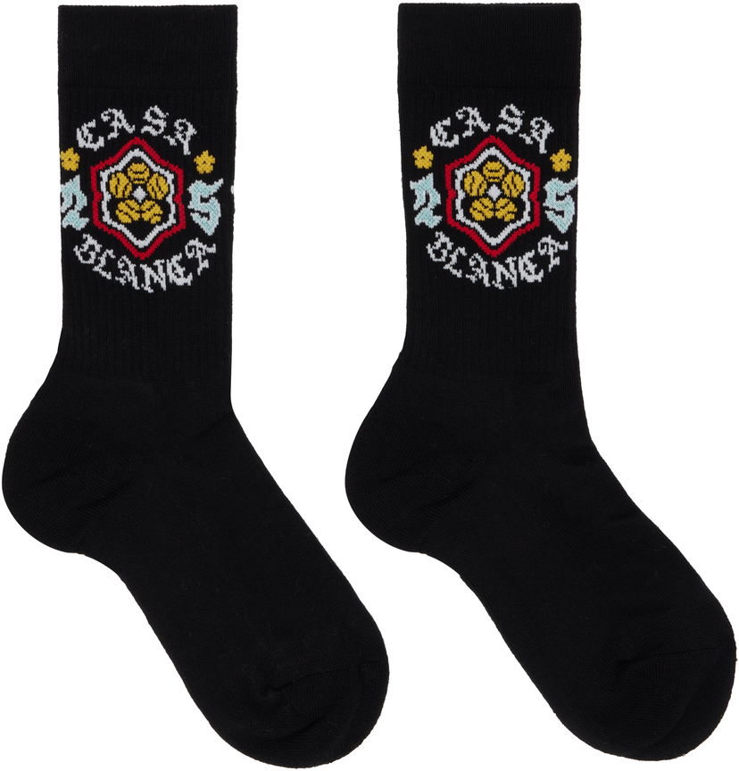 Strumpor Casablanca Emblem Socks Svart | A-AW25-ACC-010-05