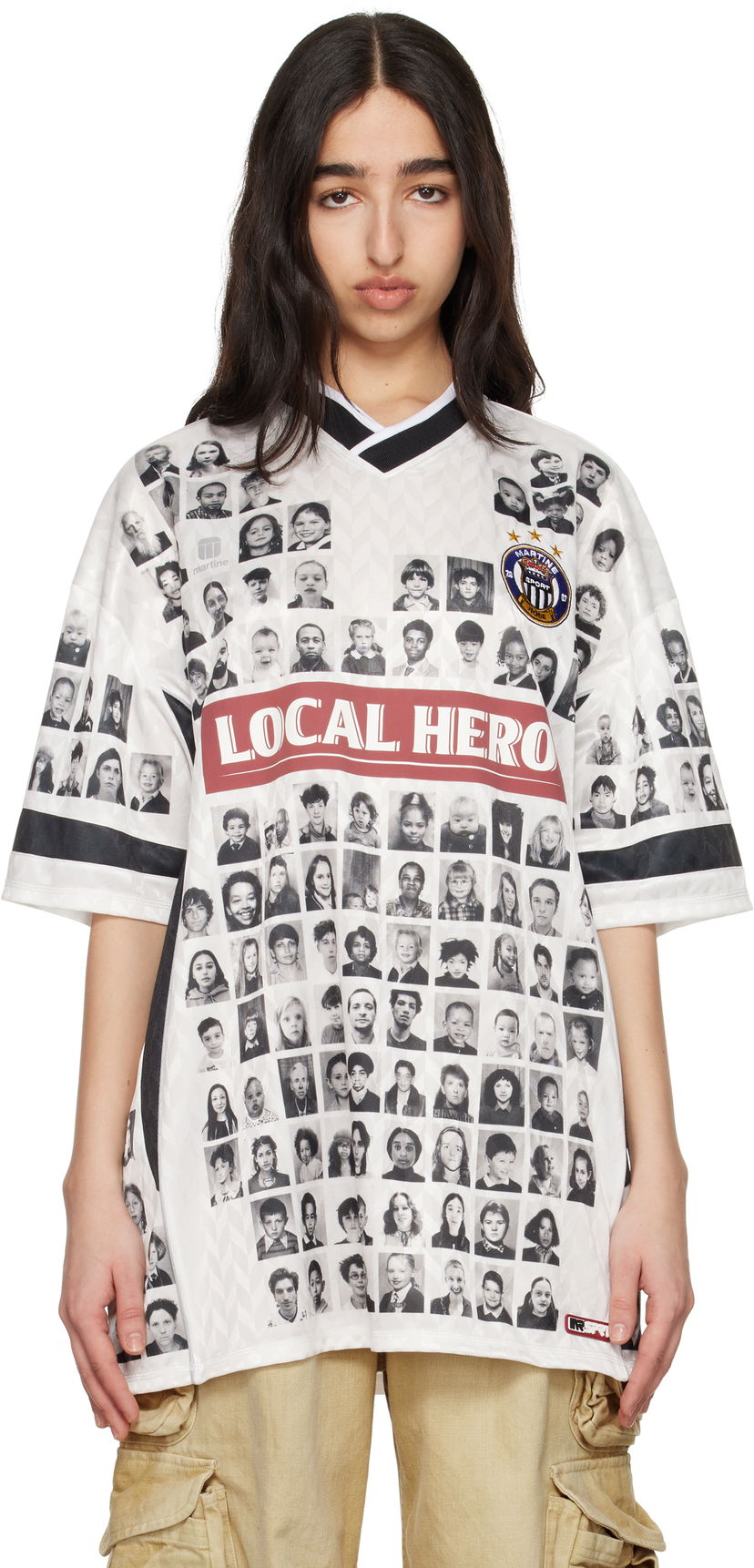 Jersey Martine Rose Martine Rose Printed Football T-Shirt Vit | 179JT07021