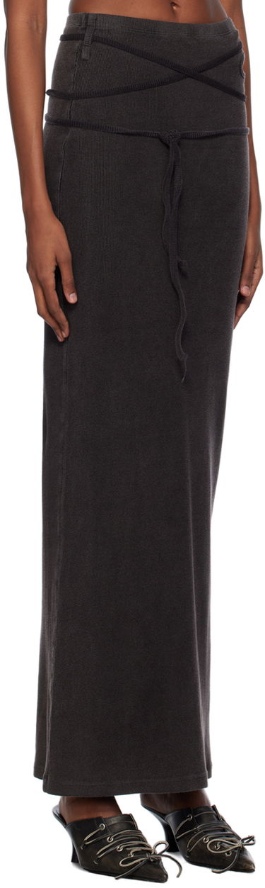 Kjol Ottolinger Ottolinger Rib Knit Maxi Skirt Svart | 408001, 1