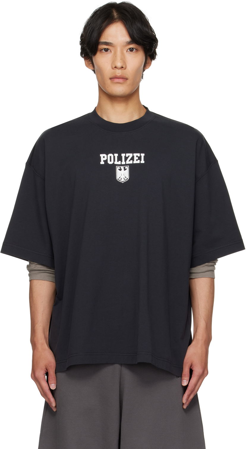 T-shirt VETEMENTS Vetements Polizei Regular T-Shirt Svart | UH76TR300B