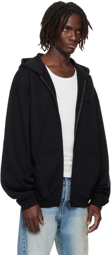 Sweatshirt VETEMENTS Vetements Oversized Zip-Up Hoodie Svart | UH76ZU100B, 4