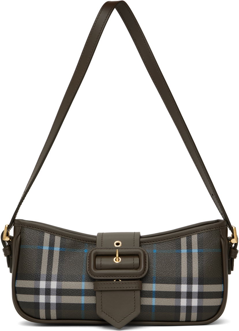 Axelväska Burberry Burberry Check and Leather Sling Bag Brun | 8108527
