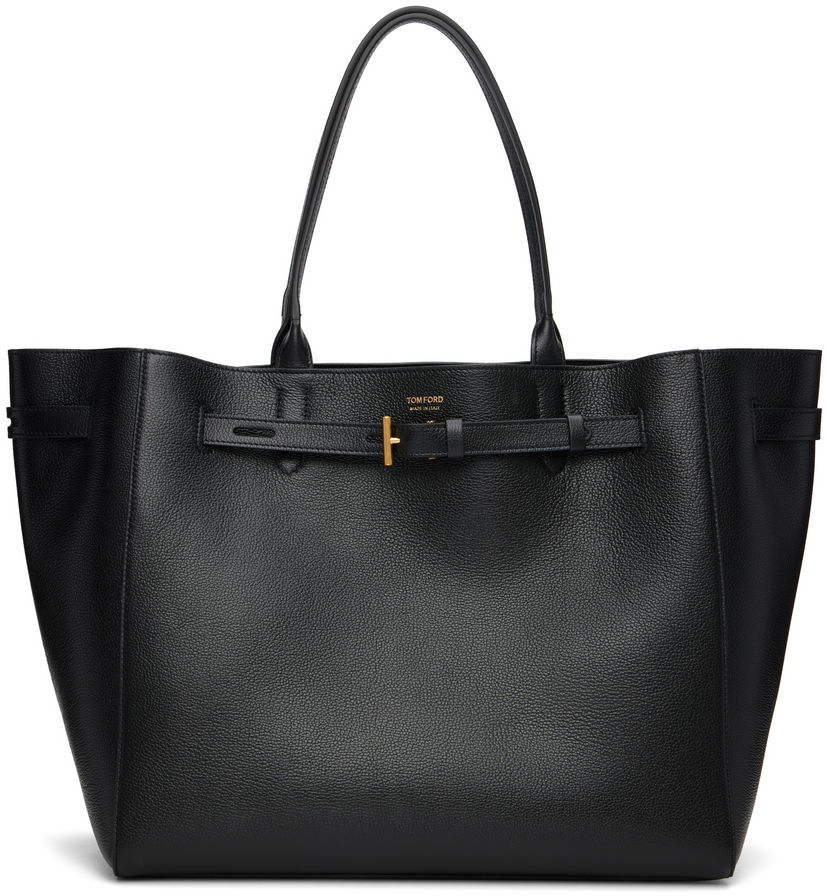 Tygpåse Tom Ford Tom Ford Grain Leather Large Tote Svart | L1823-LCL429X