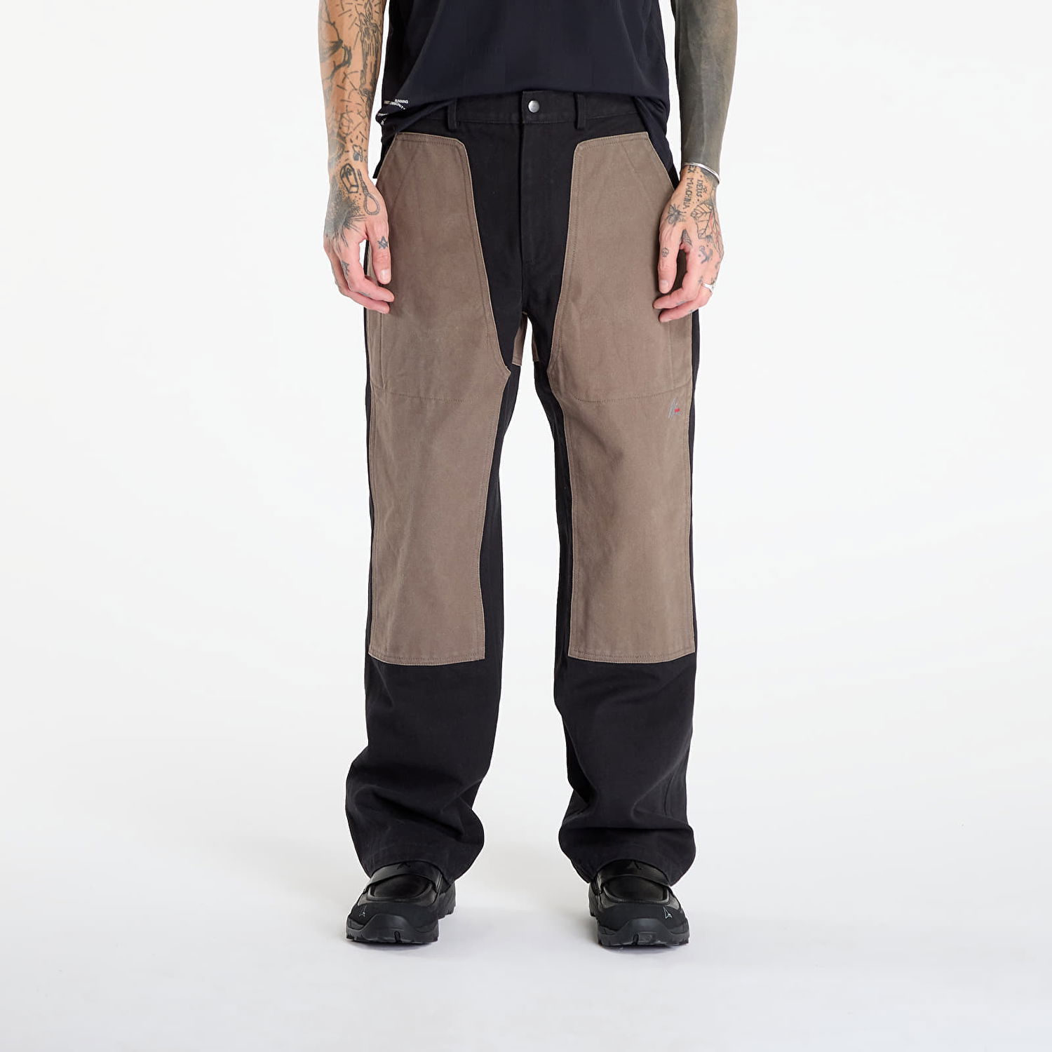 Byxor ROA Fomes Double Knee Washed Canvas Pant Brun | RBMW0526FA346 BLK0028, 0