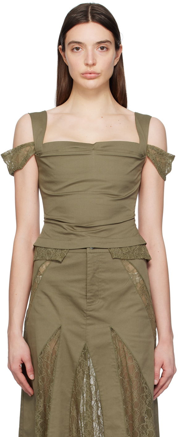 Kjol Miaou Miaou Renata Lace-Trim Tank Top Grön | 7133SPSHUN
