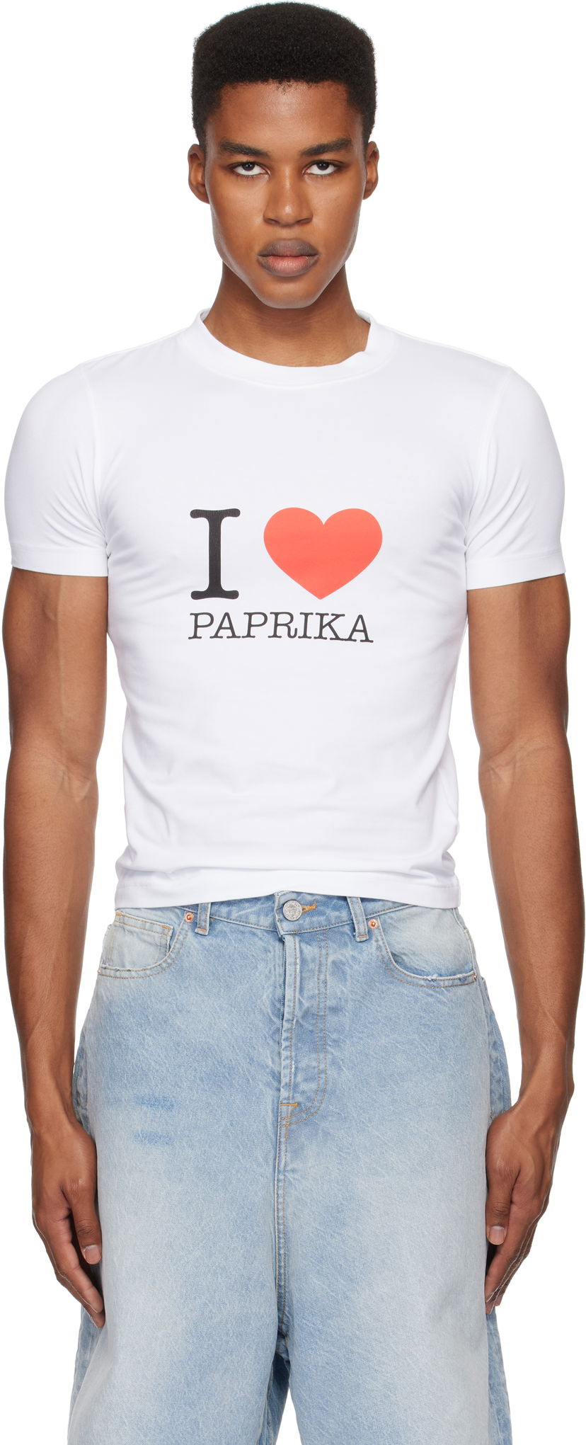 T-shirt VETEMENTS 'I Love Paprika' Fitted Tee Vit | MA66TR640W