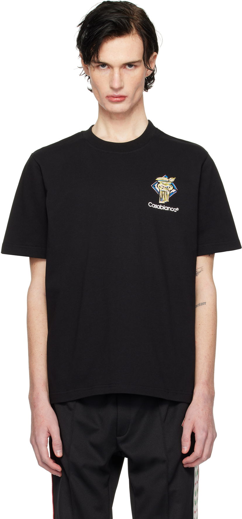 T-shirt Casablanca Diamond Column Graphic T-Shirt Svart | MPS25-JTS-001-06