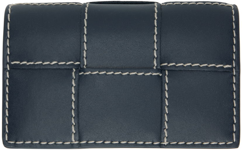 Plånbok Bottega Veneta Navy Cassette Business Card Case Wallet Mörkblå | 679849 V39K2 3330