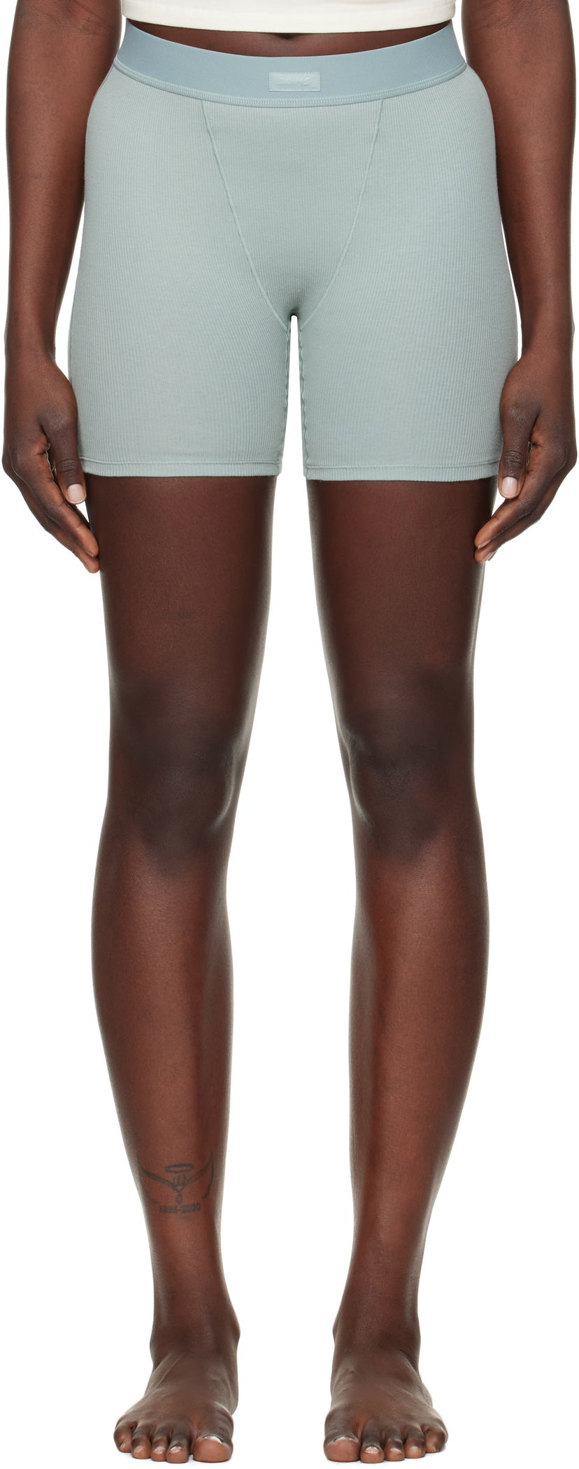Kropp SKIMS Ribbed Boxer Shorts Grön | BO-BOX-5595W