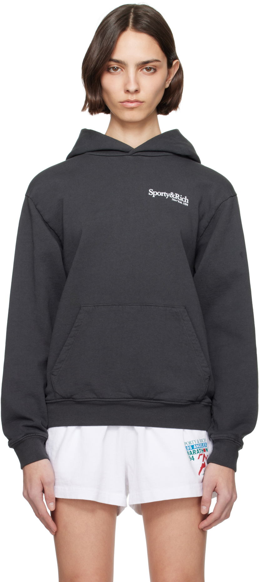 Sweatshirt Sporty & Rich Sporty & Rich HWCNY Hoodie Svart | ST070622016BA02