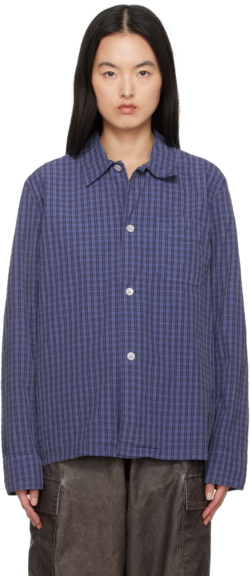 Skjorta OUR LEGACY Our Legacy Box Check Shirt Purpur | M2252BK