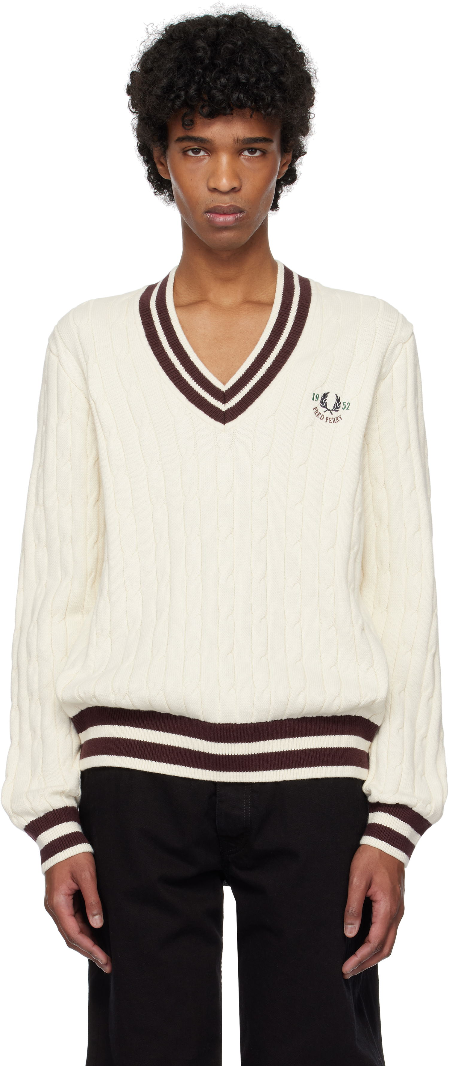 Sweater Fred Perry Fred Perry Cable Knit Tennis Sweater Vit | K9722, 0