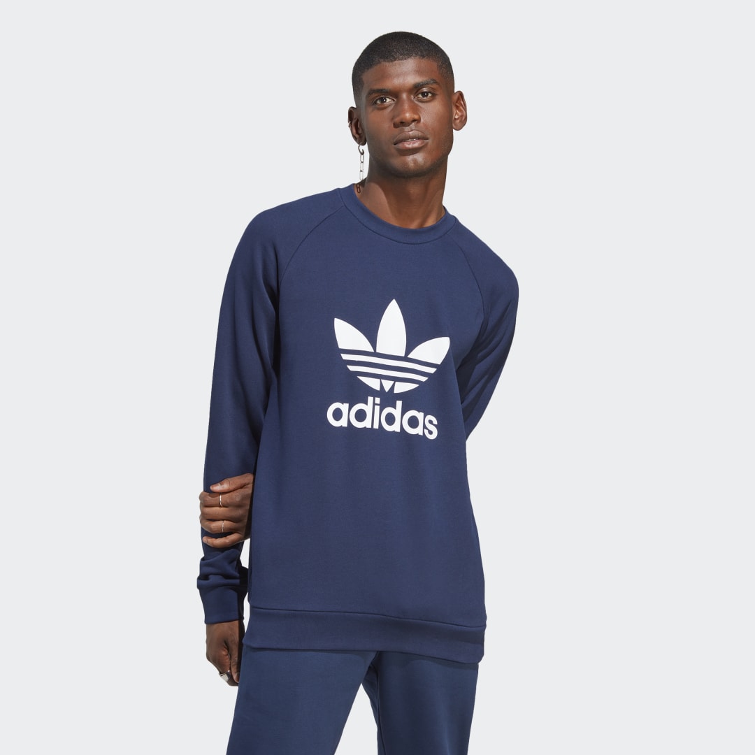 Sweatshirt adidas Originals Adicolor Classics Trefoil Crewneck Mörkblå | IA4853, 0