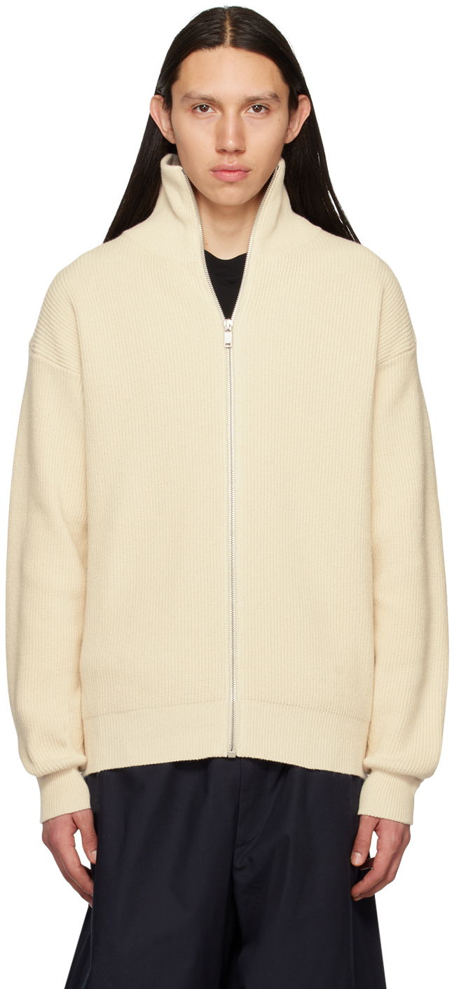 Sweater Jil Sander Jil Sander Zip Cardigan Beige | J47HP0001_J15365, 0