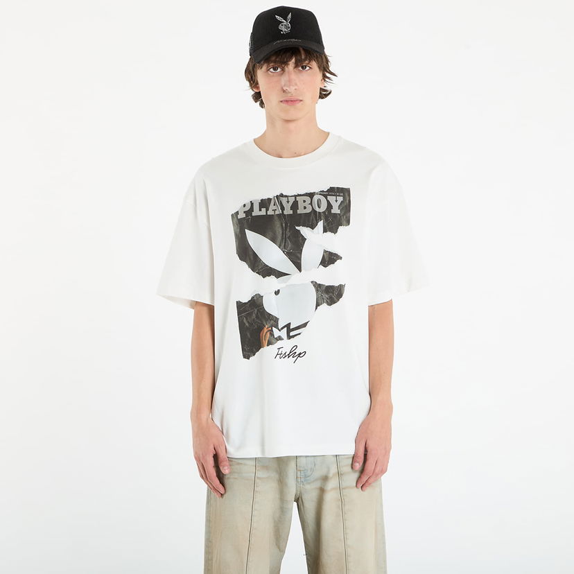 T-shirt Footshop Playboy x FTSHP Cover Tee 1974/1 UNISEX Off-White Vit | FTSHP_521