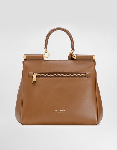 Handväska Dolce & Gabbana Dolce & Gabbana My Sicily Plongé Calfskin Top Handle Bag Brun | BB7781B73218Z093, 2