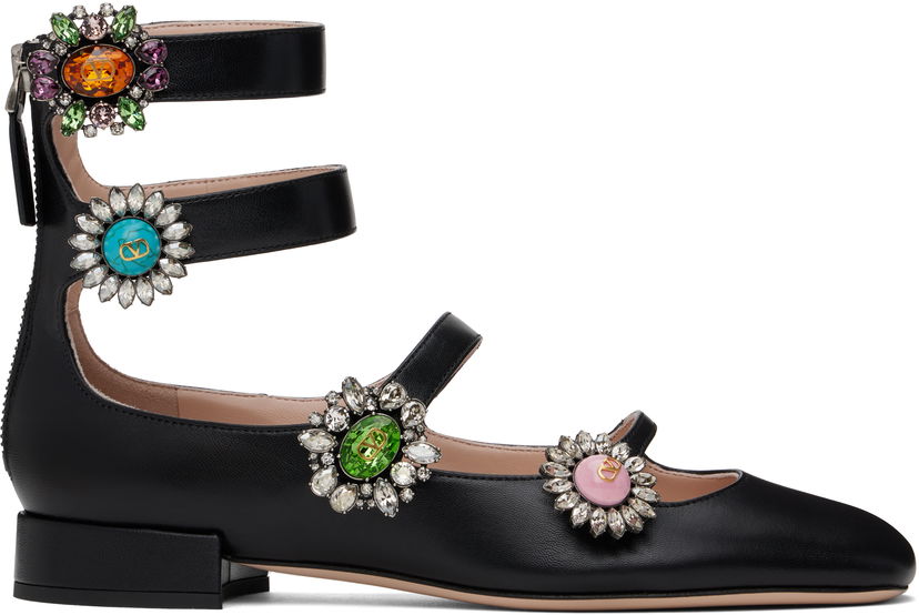 Sneakers och skor Valentino Valentino Garavani Preshoes Ballerinas with Crystal Embellishments Svart | 6W2S0LL9DHS