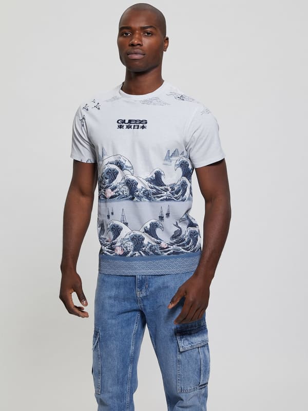 T-shirt GUESS All Over Print Vit | M4GI38K9RM1, 0