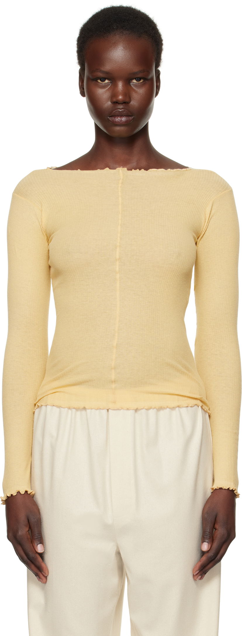 Linne Baserange Pama Long Sleeve T-Shirt Gul | TTPAL-RB-SP25