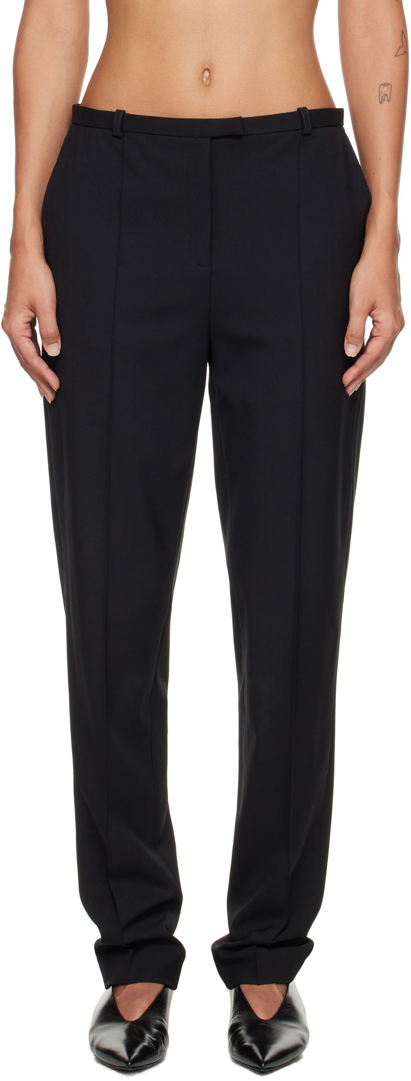 Byxor Loulou de Saison Loulou de Saison Malka Fitted Trousers Svart | MALKA