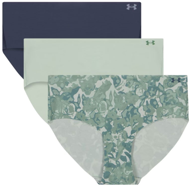 Trosor Under Armour Under Armour Pure Stretch No-Show Hipster Print Underwear - 3 Pack Grön | 1383896-348