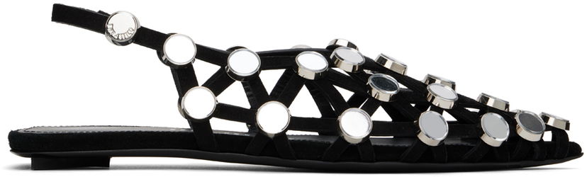 Tillbehör The Attico Attico Grid Mirror Ballerina Flats Svart | 246WS801 L007SR
