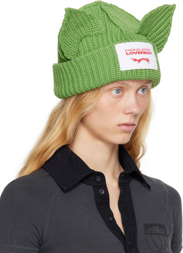 Mössa Charles Jeffrey Loverboy Charles Jeffrey LOVERBOY Chunky Knit Ears Beanie Grön | 54130304, 1