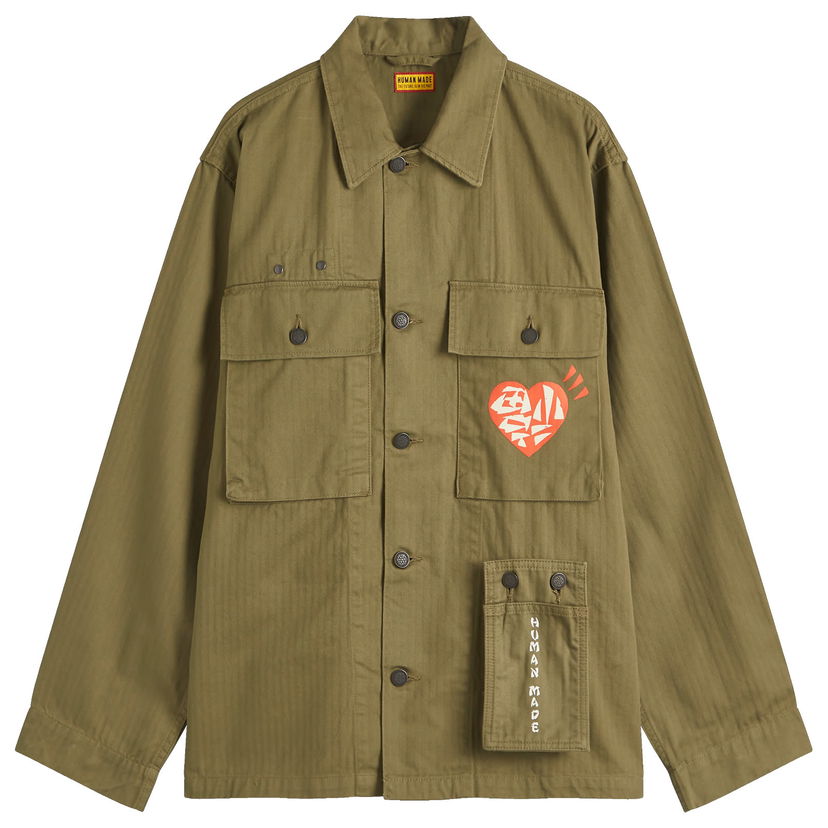 Skjorta Human Made Human Made Military Over Shirt, Size Large Grön | HM29SH004-OLV