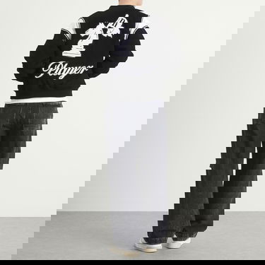 Bomberjacka Rhude Regista Varsity Bomber Jacket with Embroidered Chess Knight, Size Large Svart | RHFW25JA01841-3186, 4