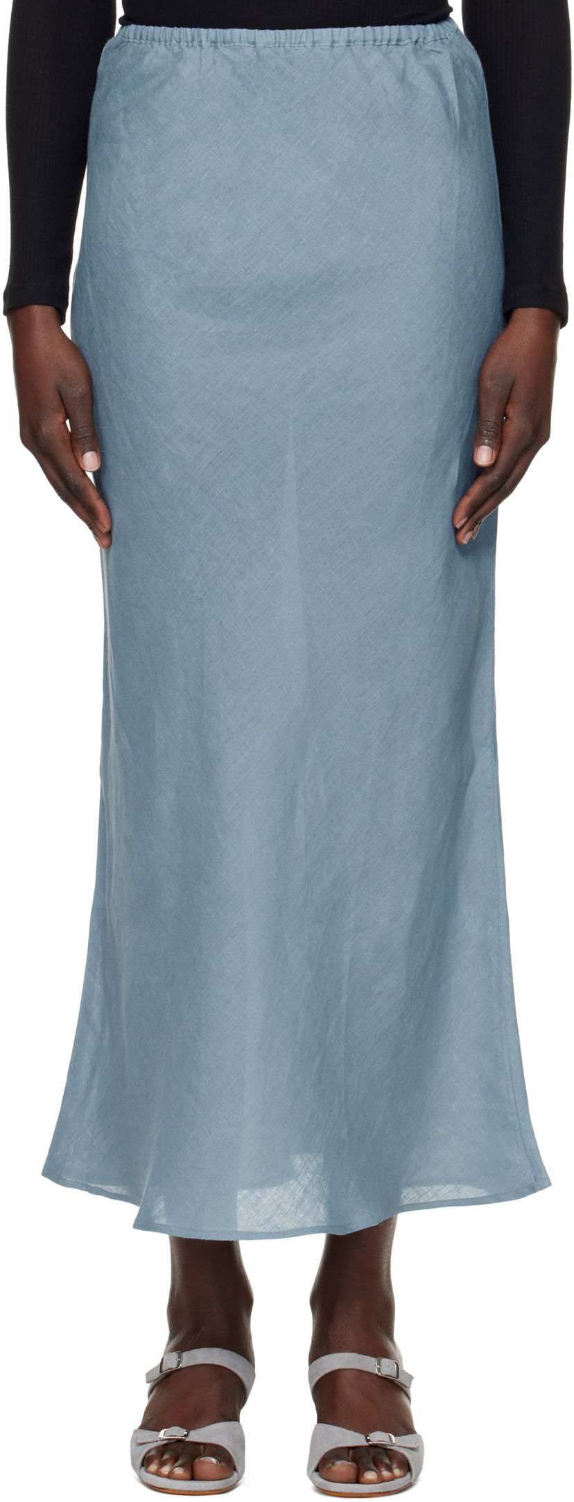 Kjol Baserange Maxi Linen Skirt Blå | SKDY-SL-SP25