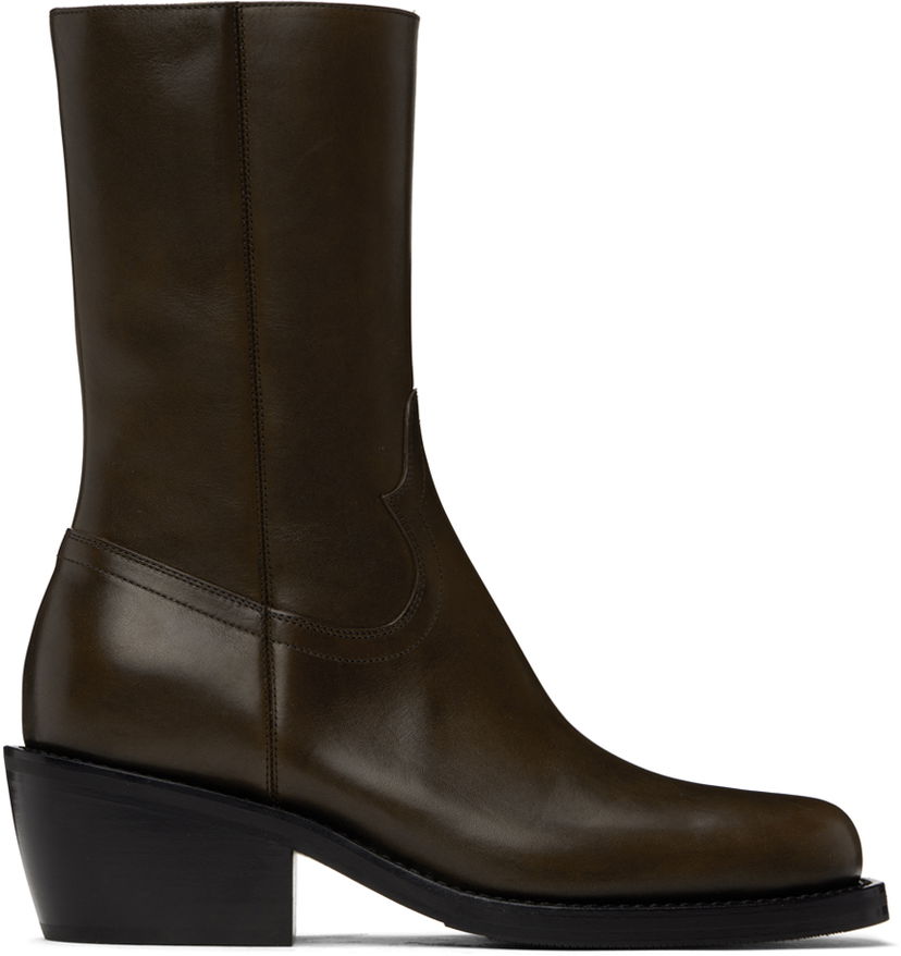 Sneakers och skor Dries Van Noten Dries Van Noten Mid-Calf Leather Boots Brun | MS242-753