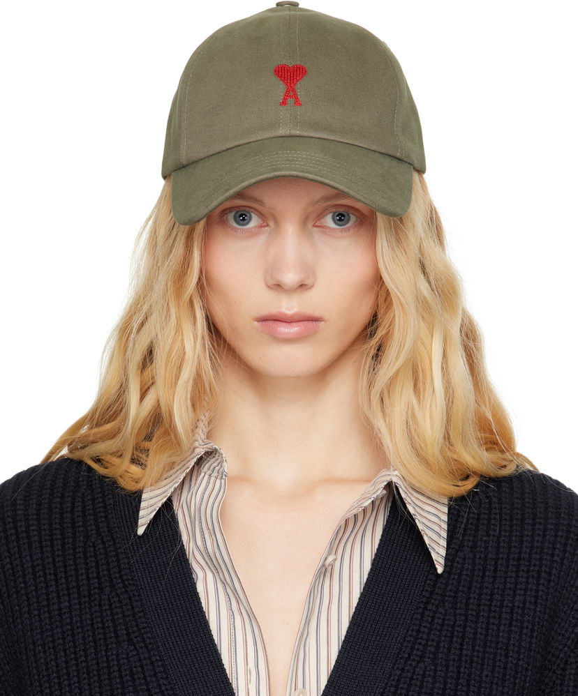 Keps AMI AMI Paris Ami de Coeur Embroidered Cap Grön | UCP116.AW0041