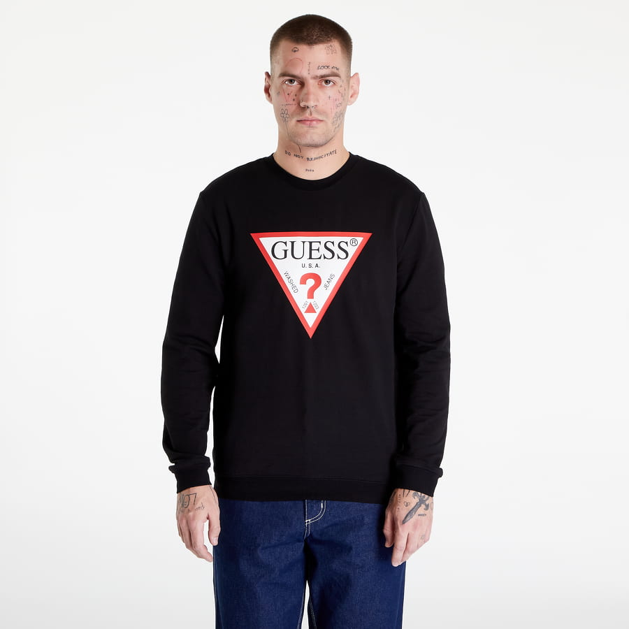 Sweatshirt GUESS Triangle Logo Sweatshirt Svart | M2YQ37K6ZS1-JBLK, 0