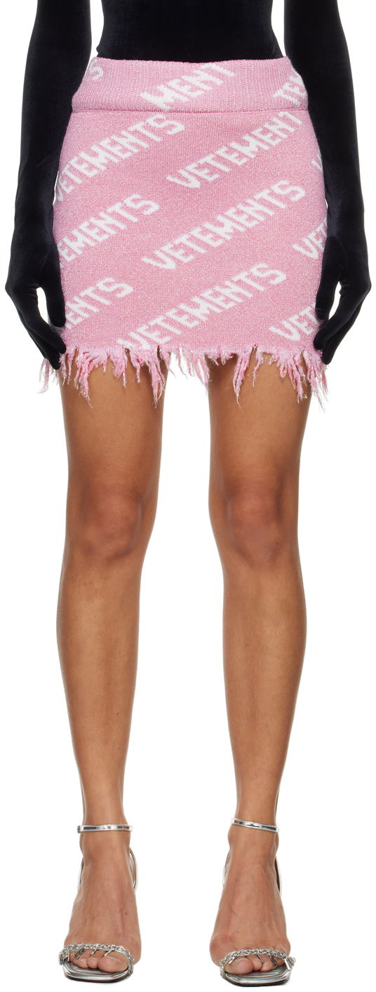 Kjol VETEMENTS Monogram Miniskirt Rosa | WE64KN905P