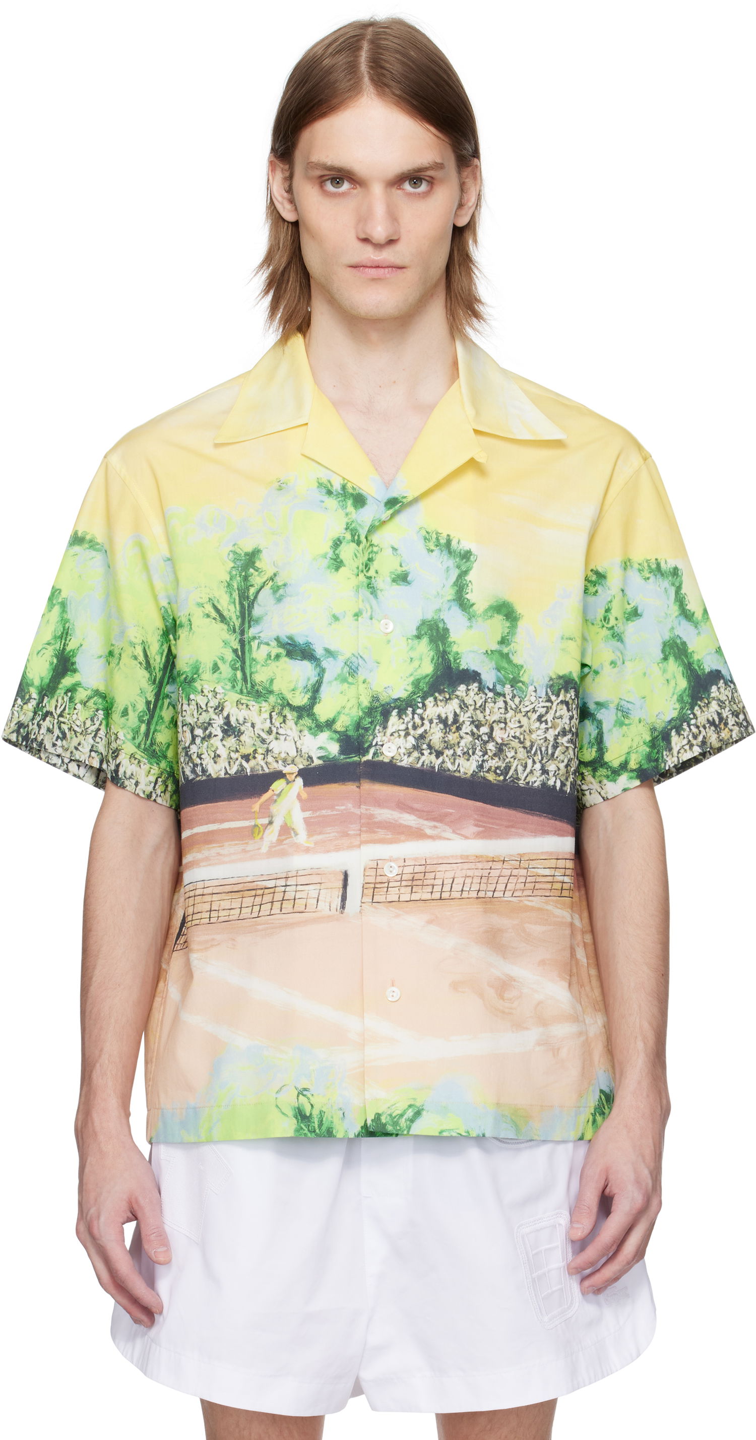 Skjorta Lacoste Lacoste Relaxed Fit Graphic Print Shirt Gul | CH7469, 0