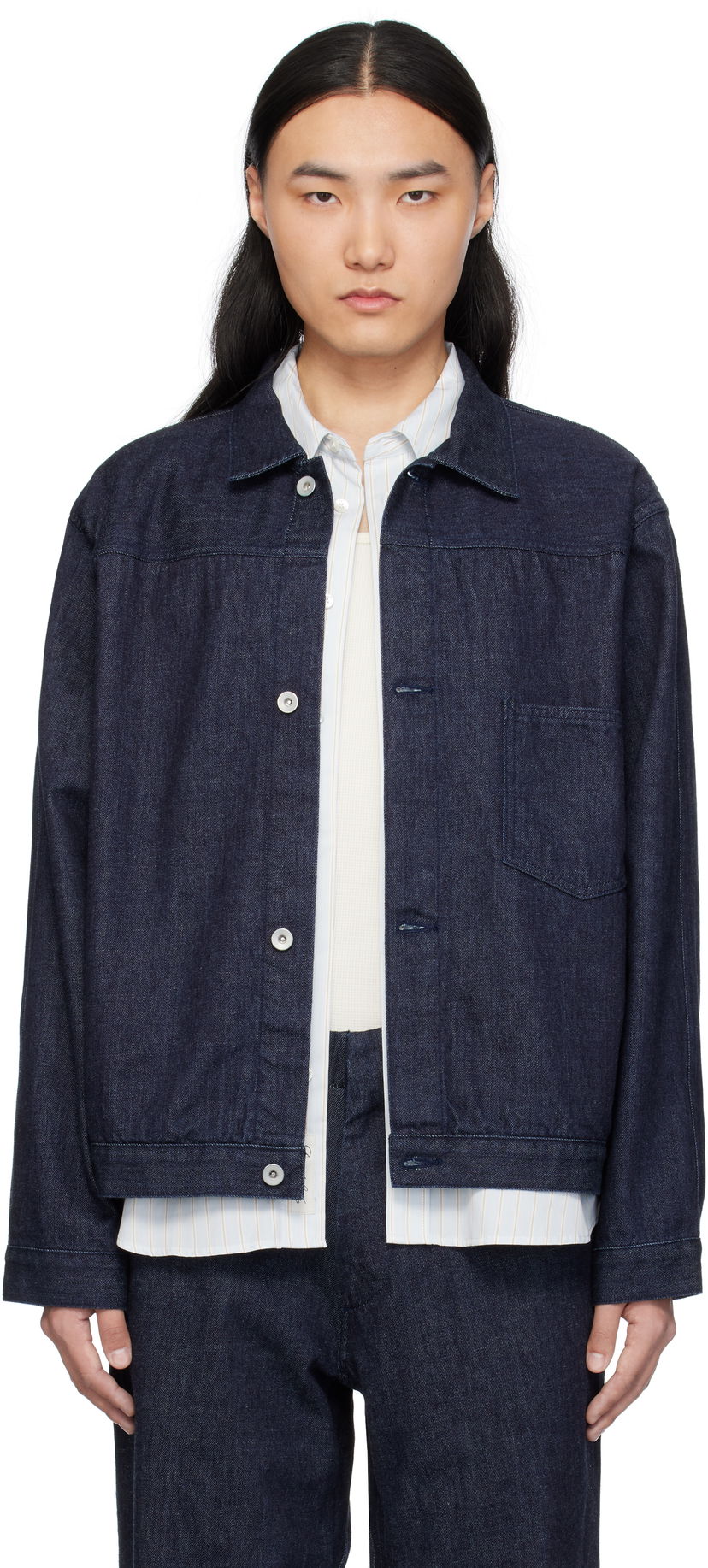 Jacka NANAMICA Nanamica Short Denim Jacket Blå | S25SA081U