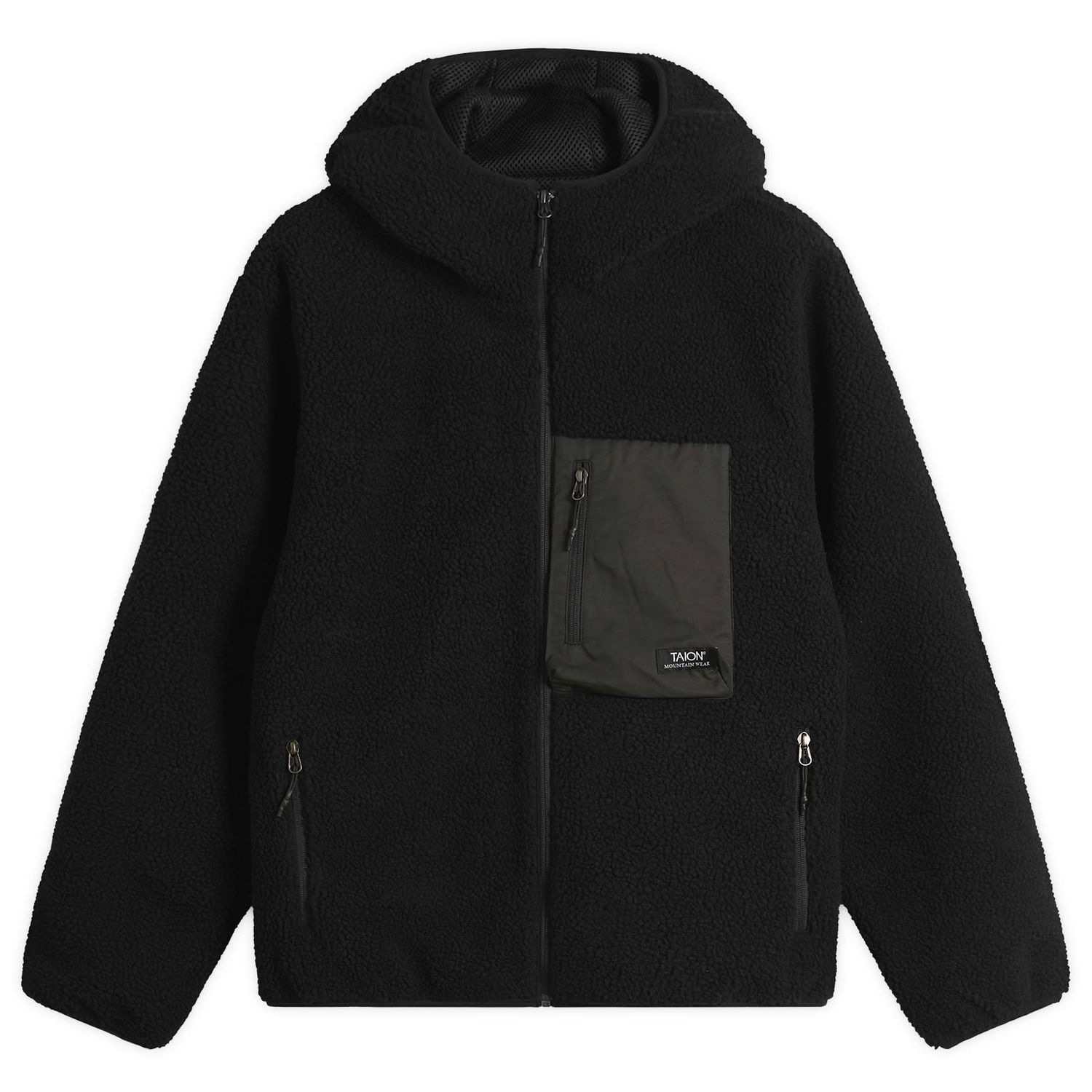 Jacka TAION Mountain Boa Hooded Fleece Jacket Svart | TAION-106NDMBMT-BKBK, 1